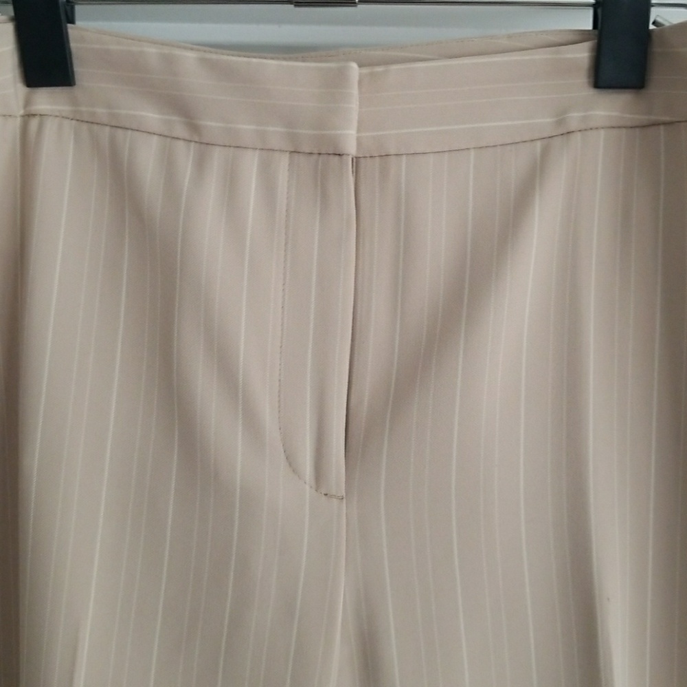 Ann Taylor Factory Beige Pinstripe Trousers